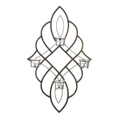 Contemporary Scrollwork Candle Wall Sconce