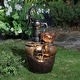 preview thumbnail 2 of 9, Farmhouse Pump and Pots Resin Outdoor Fountain with LED Lights