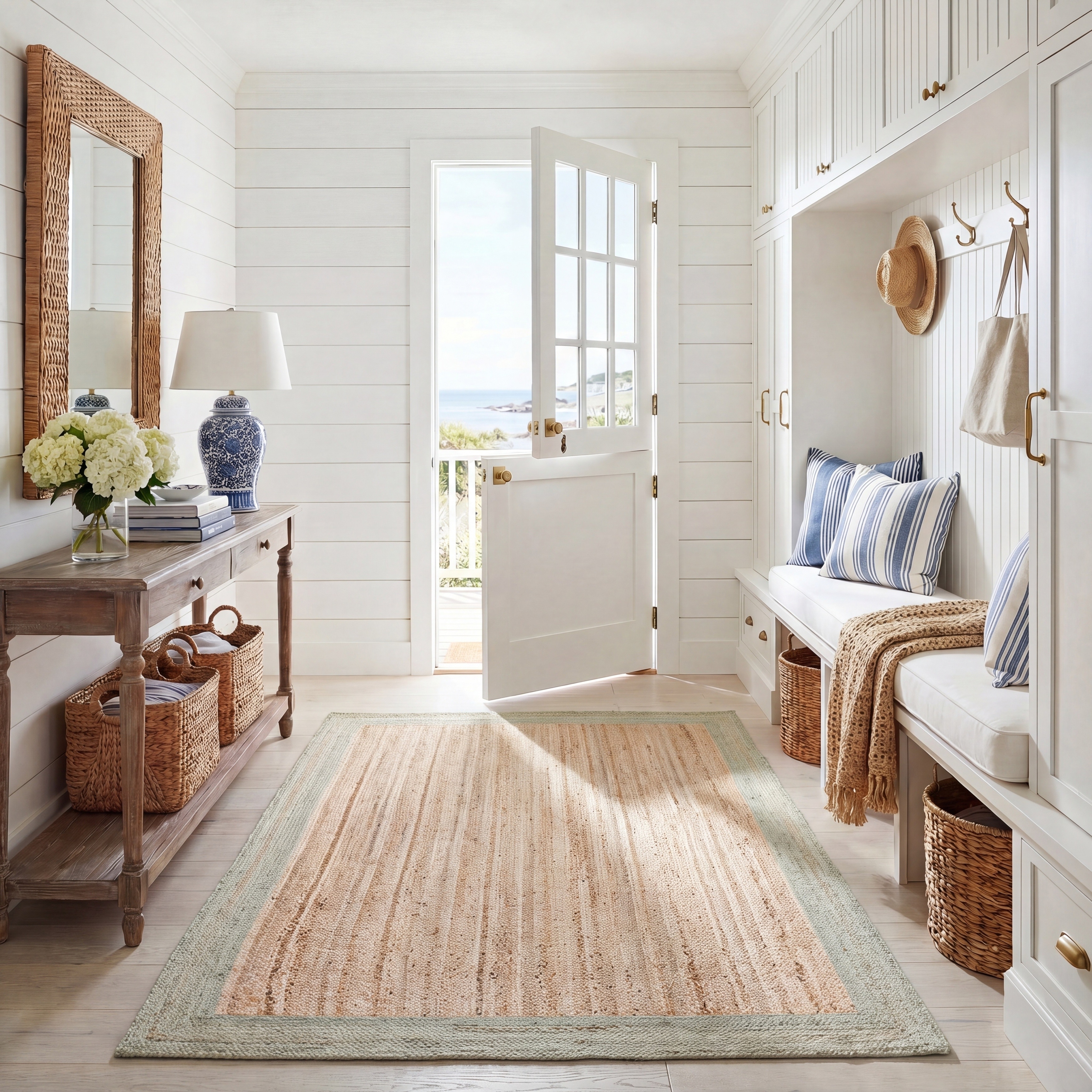 SAFAVIEH Handmade Natural Fiber Averi Border Jute Rug
