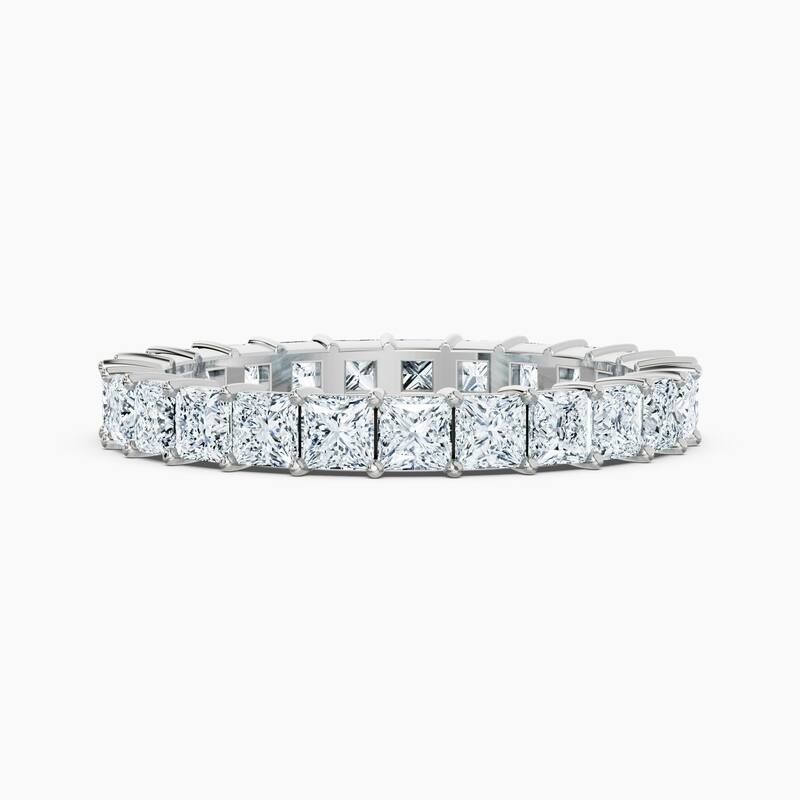 Auriya 14k Gold Princess Lab Grown Diamond Eternity Band 2.50 - 11.25 ct. tw. (F-G, VS) - 2.50 ct. wt. - 7 - White
