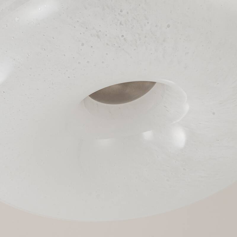 Mid Century White Glass Modern LED Flush Mount Ceiling Light