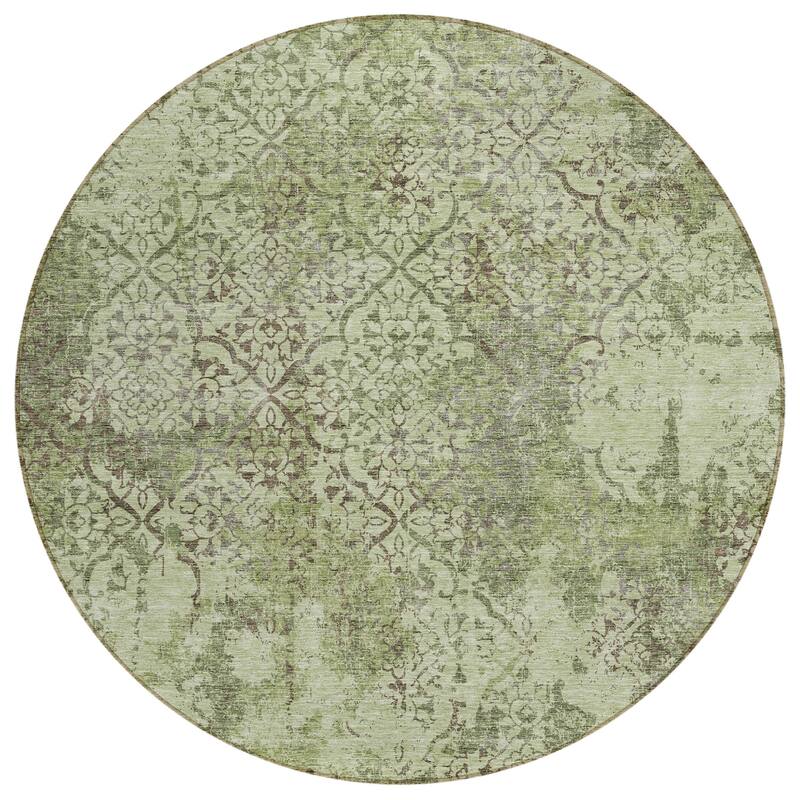 Machine Washable Indoor/ Outdoor Chantille Distressed Traditional Rug