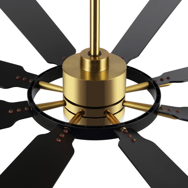 WINGBO 80-inch 8-Blades Indoor DC Motor Ceiling Fan With LED Light and Remote Control