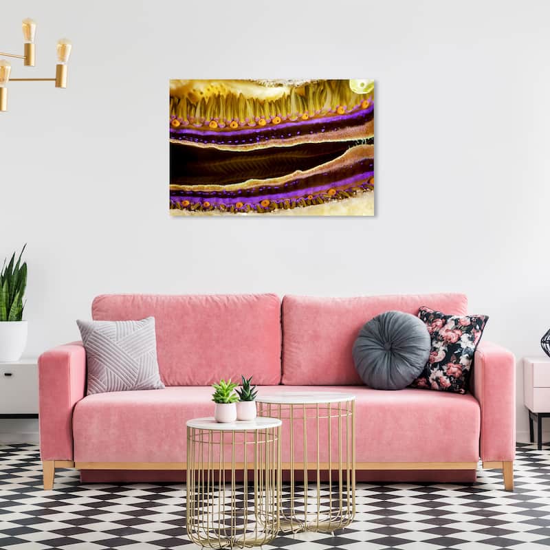 Wynwood Studio Nautical and Coastal David Fleetham - Coral Boring Scallop II Yellow Nautical & Coastal Wall Art Canvas Print - 24 x 36