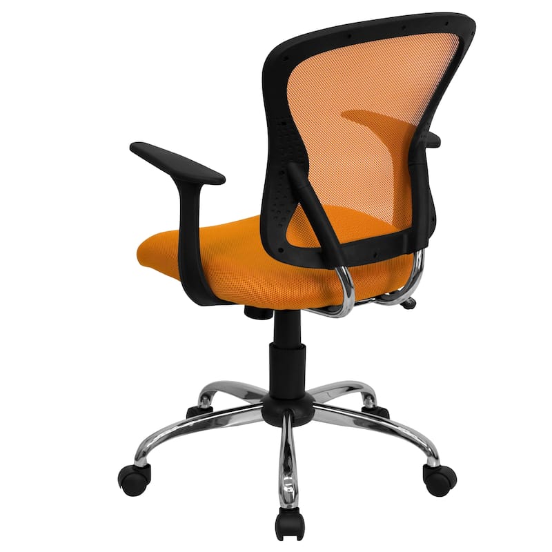 Mid-Back Mesh Swivel Task Office Chair with Chrome Base and Arms