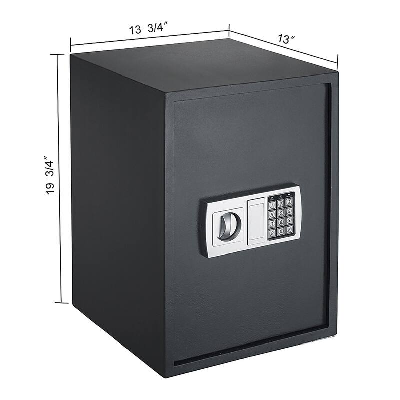 Personal Digital Safe Box - Compact Steel Home Safety Container for Money with 2 Manual Override Keys by Paragon Safes (Gray)