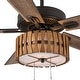 preview thumbnail 9 of 12, Adan River of Goods Oil Rubbed Bronze Metal and Wood 52-inch 3-Light Ceiling Fan - 52" x 52" x 13.75"/18.75"
