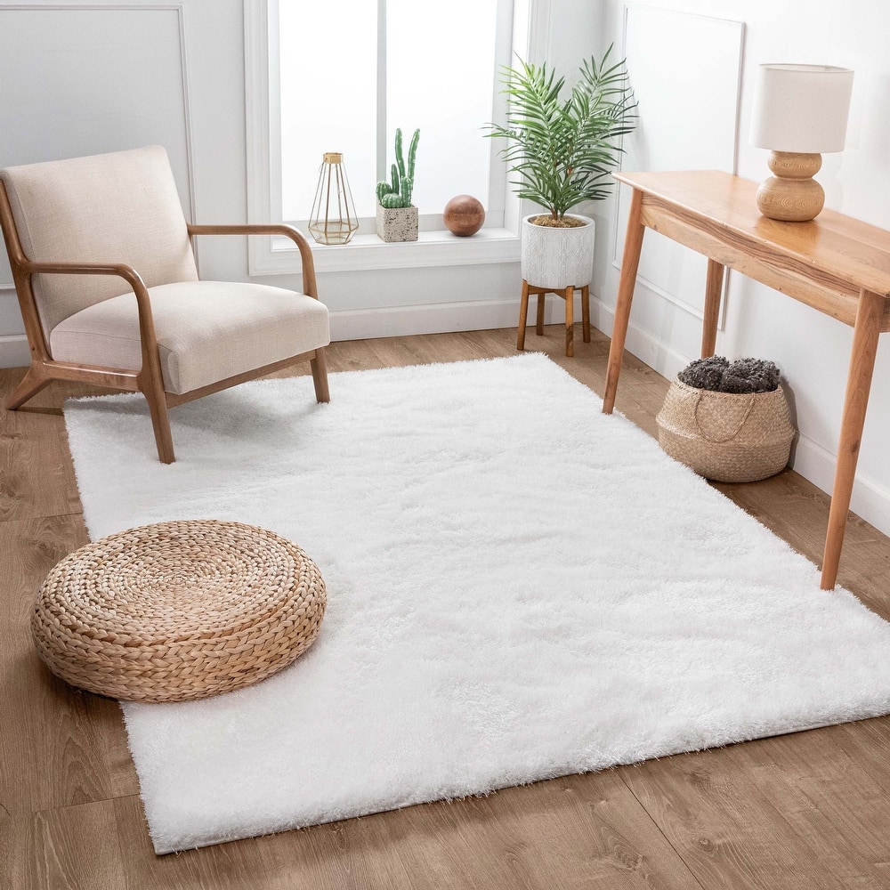 Well Woven Feather Liza Solid Shag Area Rug