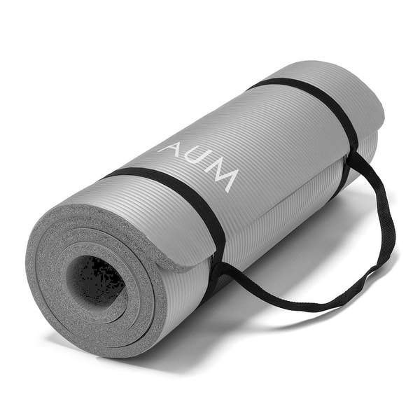 slide 2 of 22, AUM High Density HD Foam Tech Yoga Exercise Mat - 72" x 24" x 1/2"