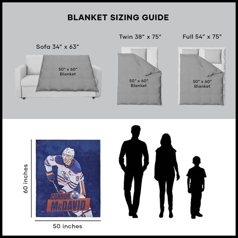 NHL Player Silk Touch Sherpa Throw Blanket