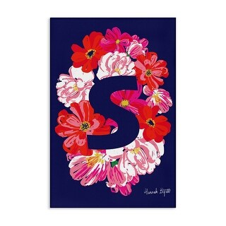 Stupell Floral Bloom Letter S Canvas Wall Art Design By Hannah Louise ...