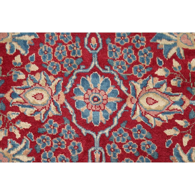 Vegetable Dye Floral Yazd Antique Persian Wool Carpet - 6'6" x 9'10"