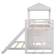 preview thumbnail 7 of 26, Wooden Twin over Full Bunk Bed, Treehouse Style Loft Bed with Playhouse, Ladder, Slide & Guardrail, Kids' Bedroom Furniture
