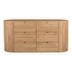 preview thumbnail 2 of 6, Aurelle Home Tezzi Modern 6-drawer Solid Oak Rounded Dresser