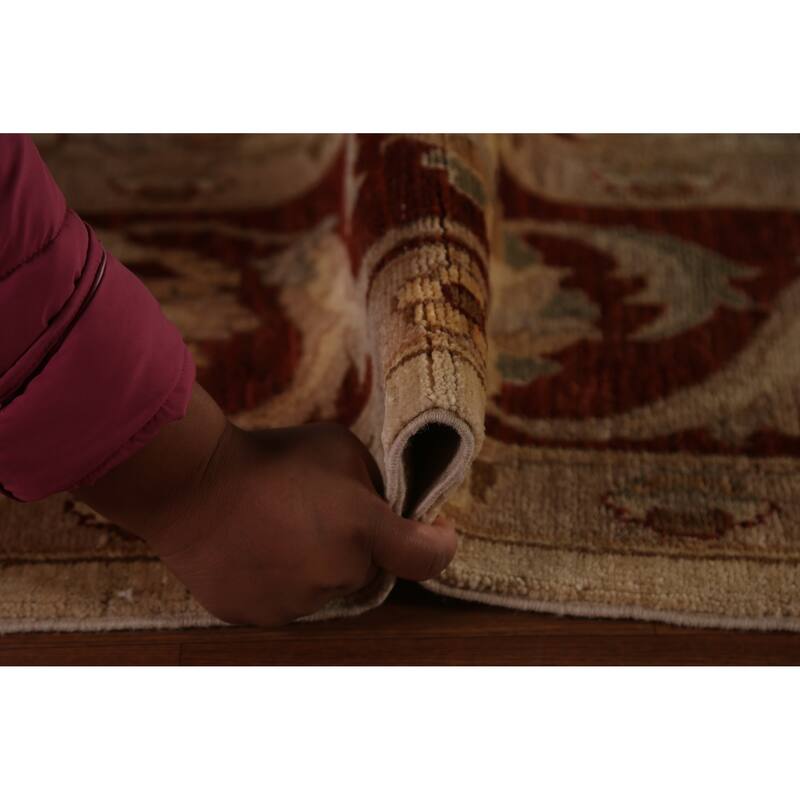 All-Over Floral Chobi Peshawar Rug Hand-Knotted Wool Carpet - 9'0"x 11'9"