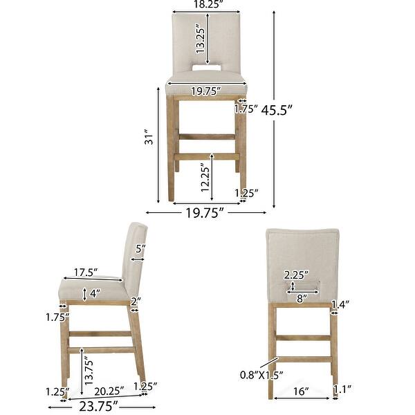 Coloma Fabric and Rubberwood 31 Inch Barstools (Set of 2) by