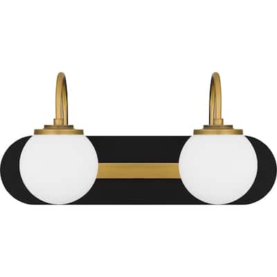 Desmond 2-Light Matte Black Bath Light