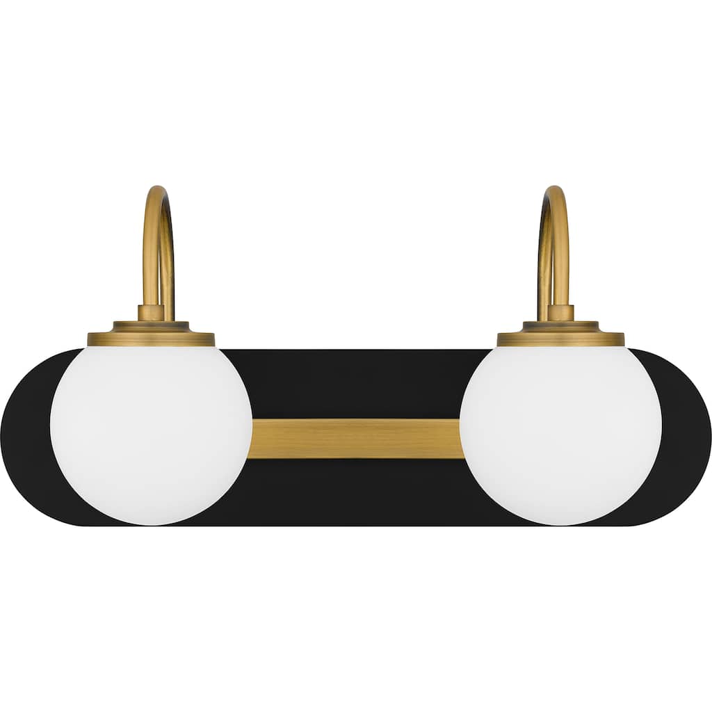 Desmond 2-Light Matte Black Bath Light