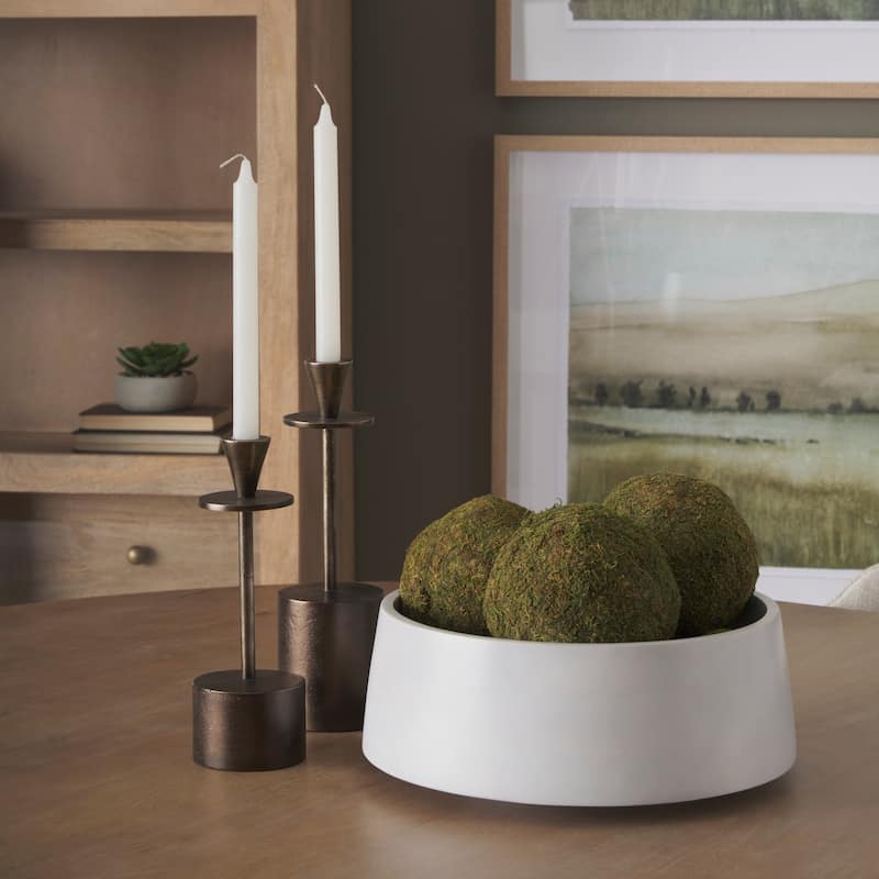 Petria Antiqued Gold Textured Metal Taper Candle Holders - 3.8L x 3.8W x 13.0H