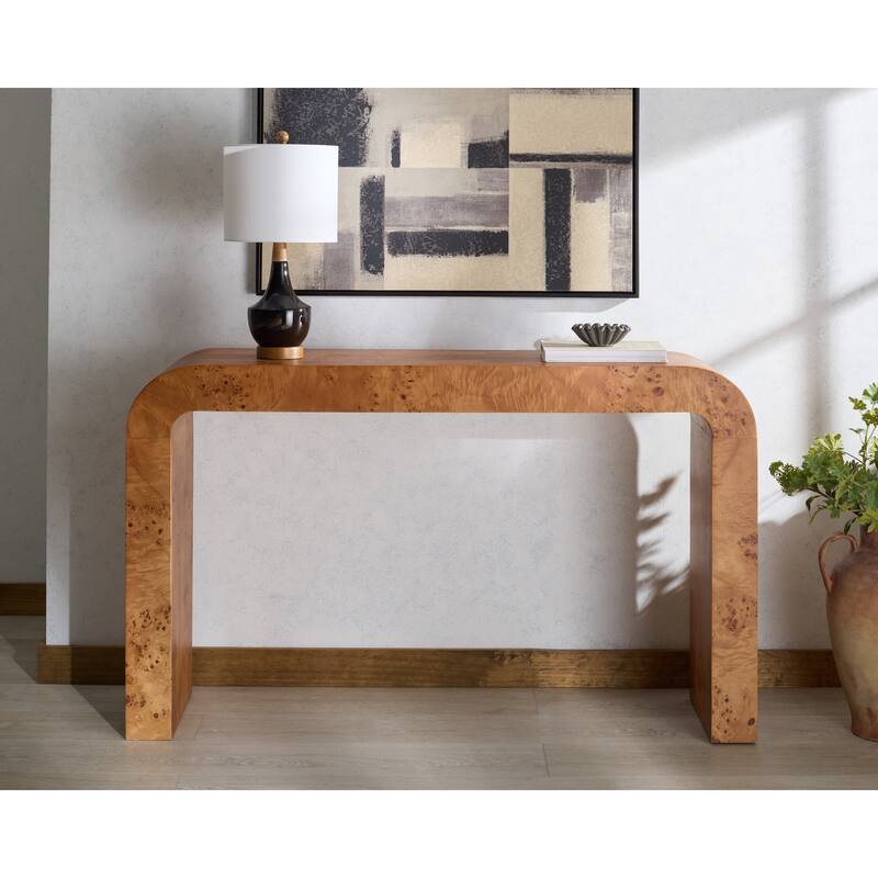 SAFAVIEH Couture Tessly Burl Veneer Console Table - 54"W x 15"D x 32"H