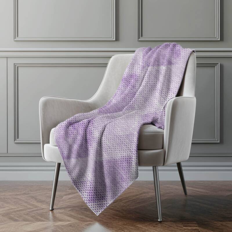 Premium Machine Washable Modern Diamonds Sherpa Throw Blanket - Lavender - 4'2" x 5'10"