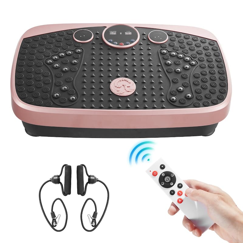 Pink 3D Vibration Plate Exercise Machine 99 Speed Levels, Foot Massage Mat with 22 Magnets - 20.87 x 12.60 x 5.51 in