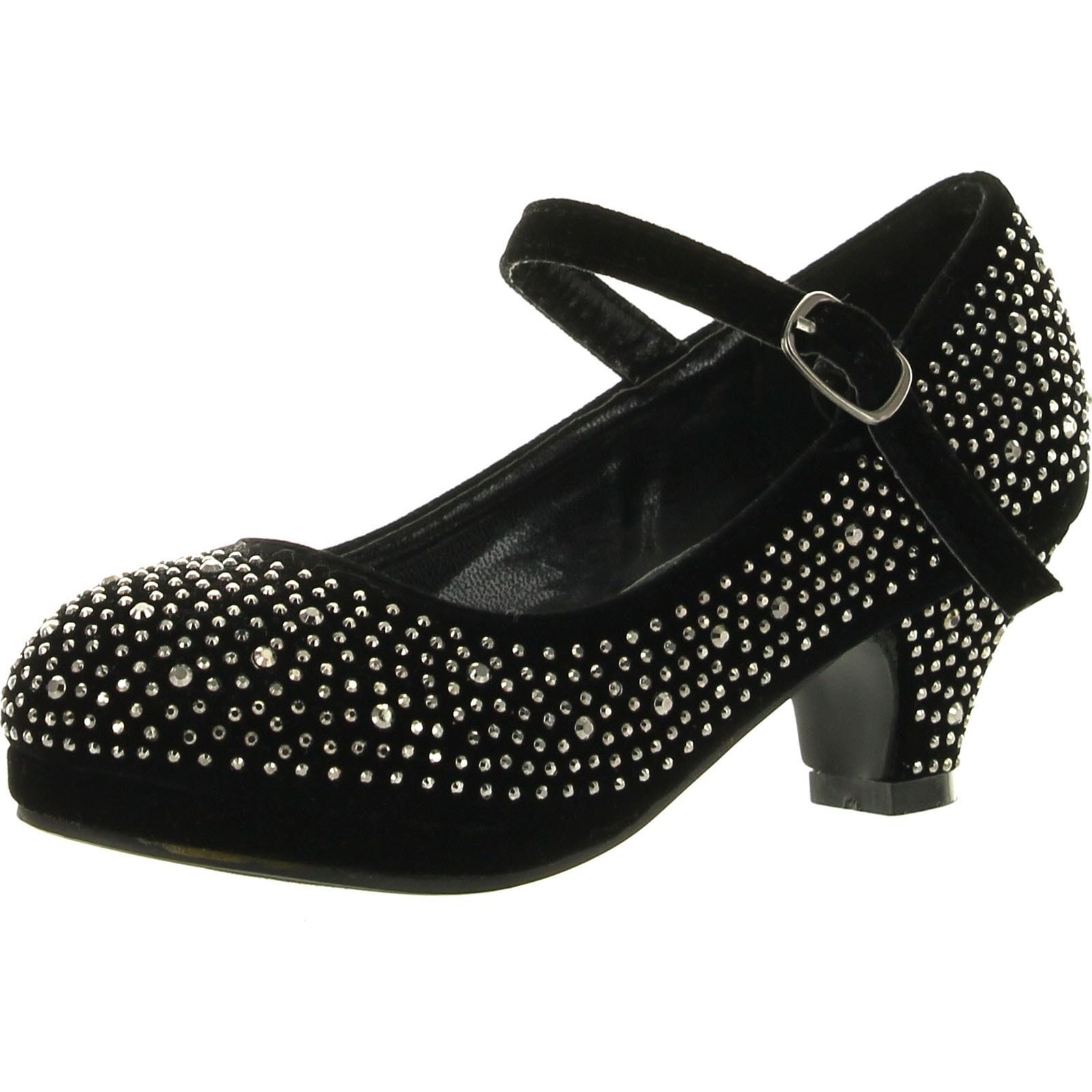 black rhinestone heels