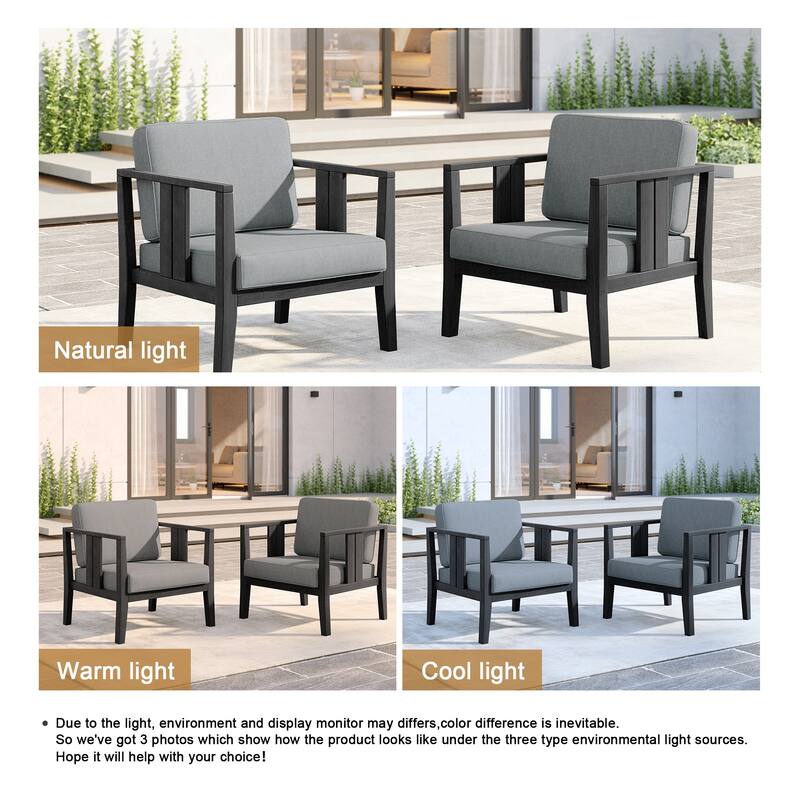 Outdoor Teak Solid Wood Patio Furniture Set Loveseat Armchair Table Collection