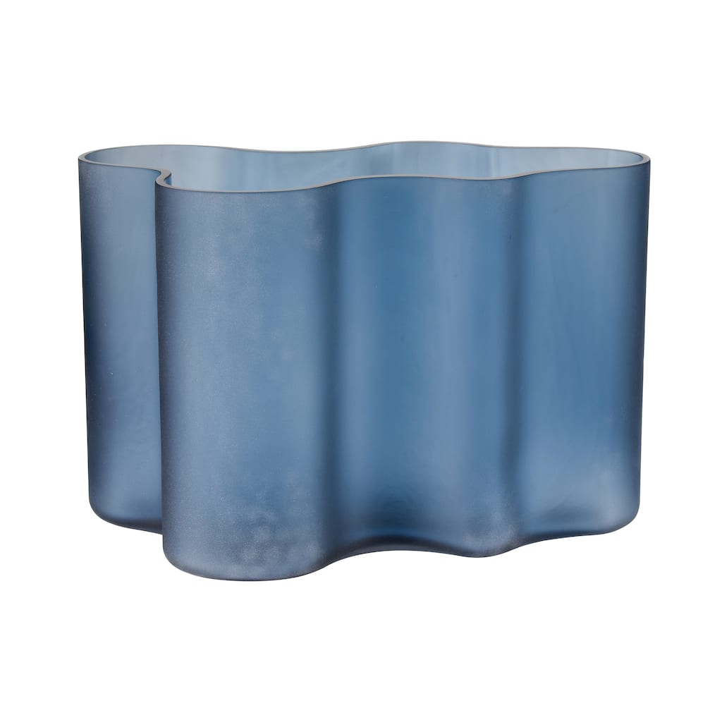 Elk Home Glennon Navy Finish Glass 12 Inch Wide Vase