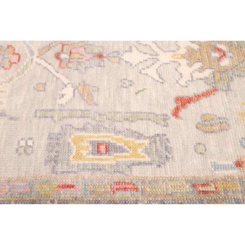 ECARPETGALLERY Hand-knotted Modern Oushak Light Grey Wool Rug - 3'6 x 5'6