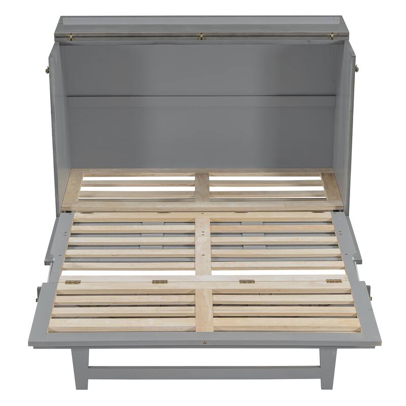 Foldable Murphy Bed with Large Drawers, USB Ports and Outlets