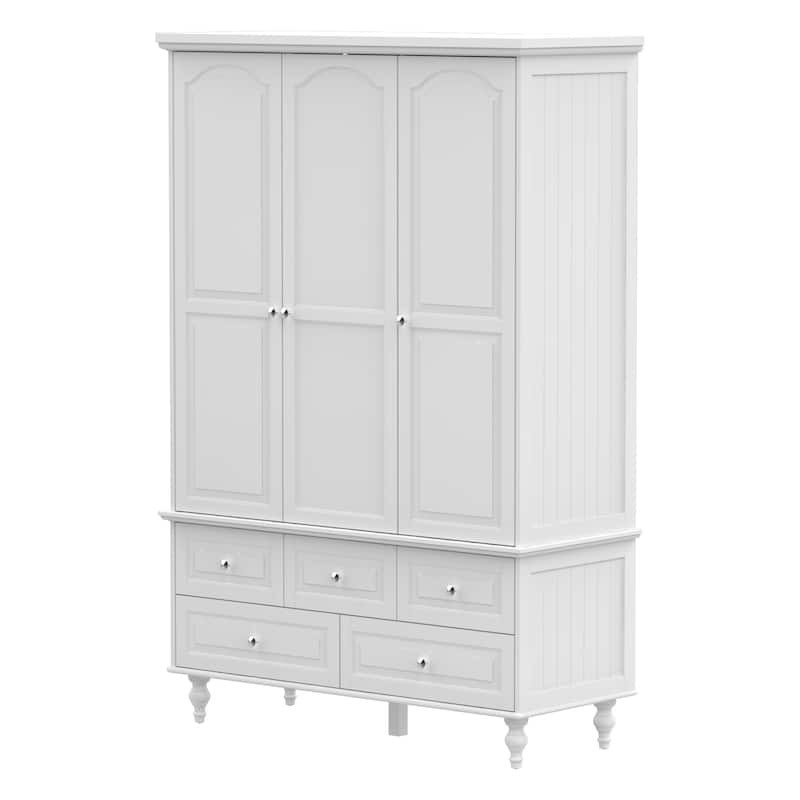 Lacquered Wardrobe Armoires Wooden Closet Storage Cabinet With Mirror