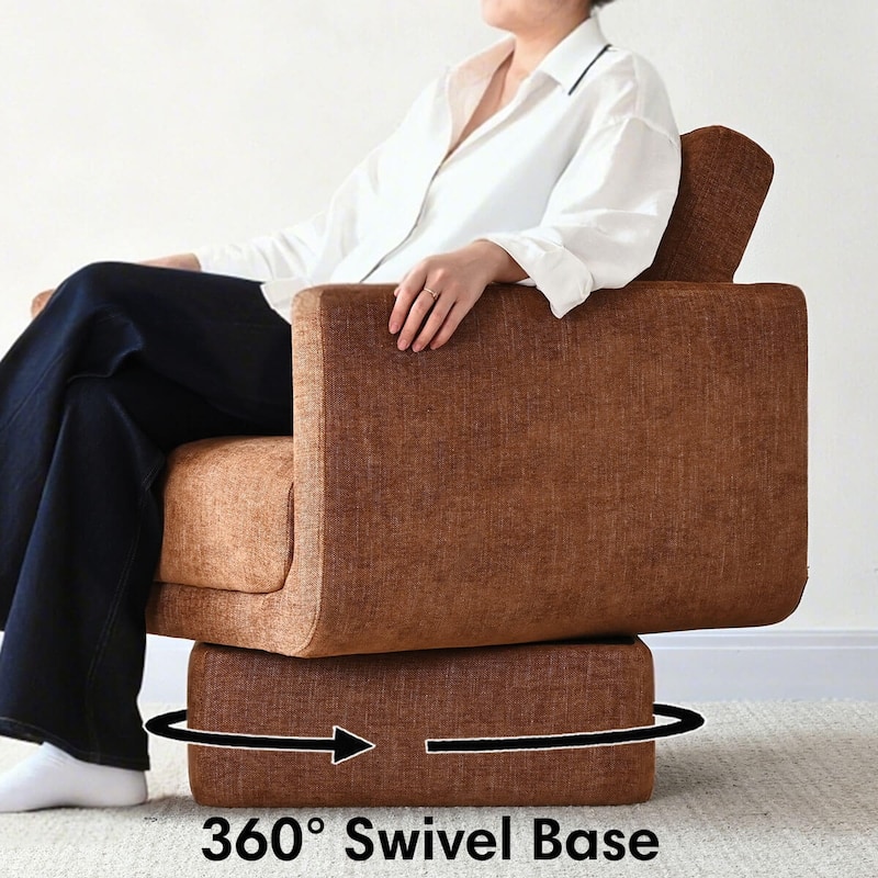 Upholstered Swivel Barrel Accent Chair(Set of 2)