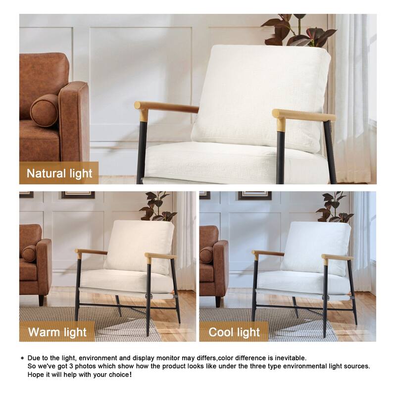 Anis 27'' W Vegan Leather/ Chenille X Base Metal Frame Accent Chair