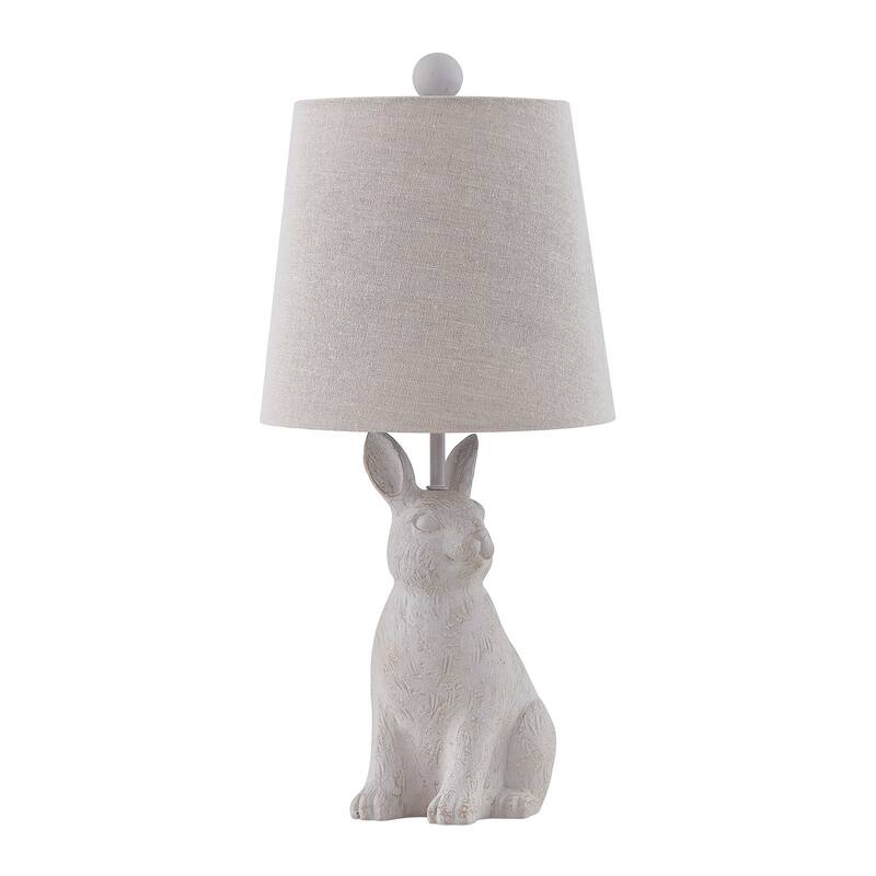 19"H White Resin Rabbit Table Lamp With Shade - 9" x 9" x 19"