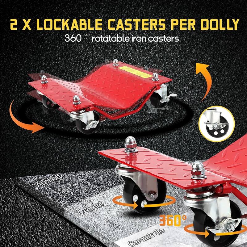 Heavy Duty Vehicle Wheel Dollies for Moving Cars, Trucks, SUVs