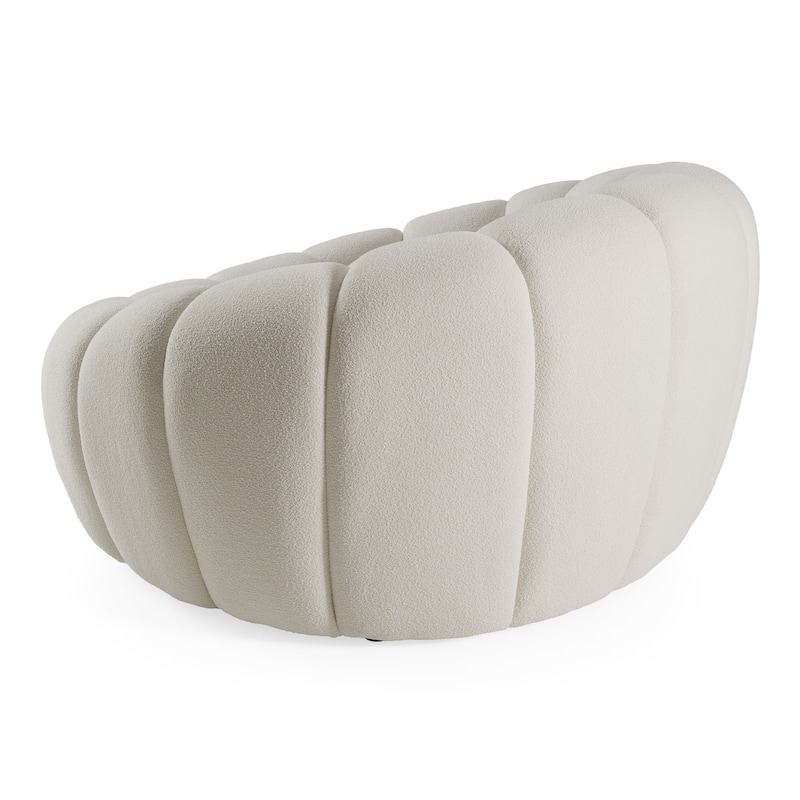 Divani Casa Yolonda Modern Curved Off-White Fabric Chair