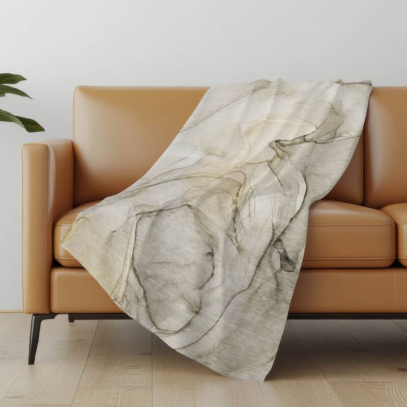 Premium Machine Washable Abstract Contemporary Sherpa Throw Blanket