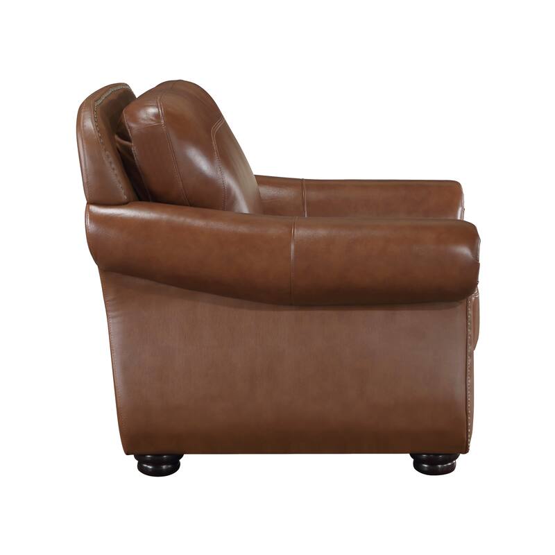 Fowler Leather Match Living Room Loveseat