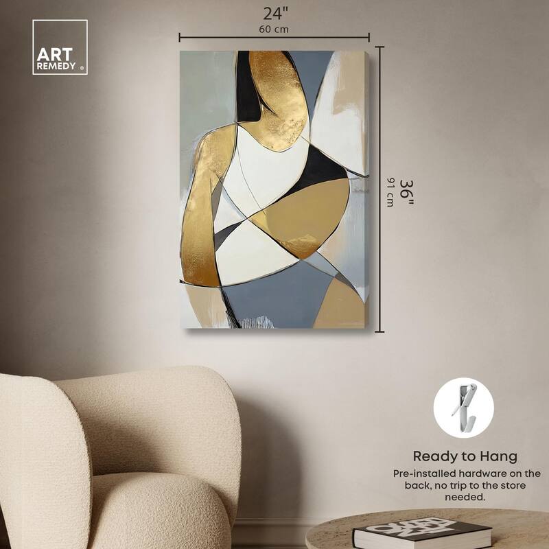 Gold Leaf Contours Canvas by Art Remedy, Gallery Wrapped
