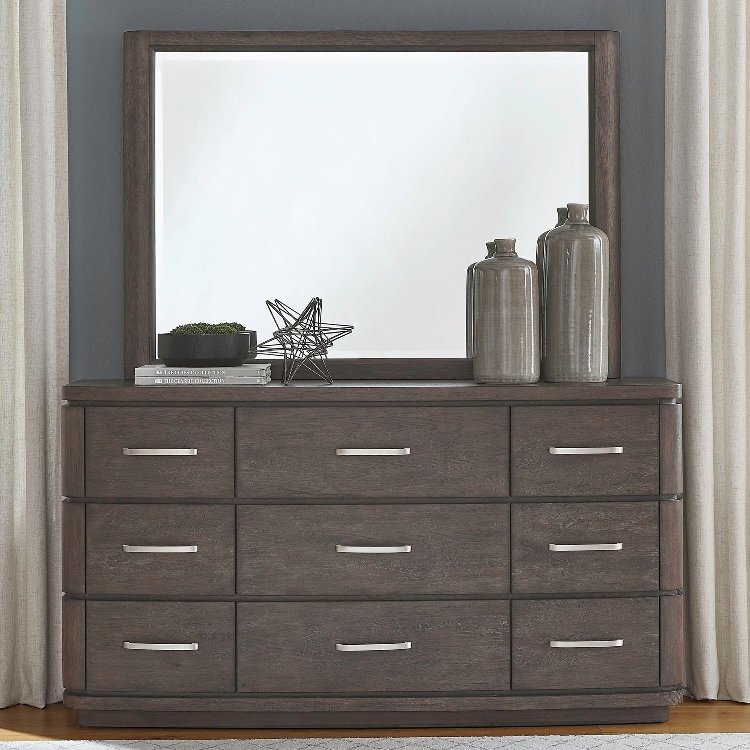 Liberty Furniture Cascade Falls Bedroom Dresser & Optional Mirror Satin Espresso