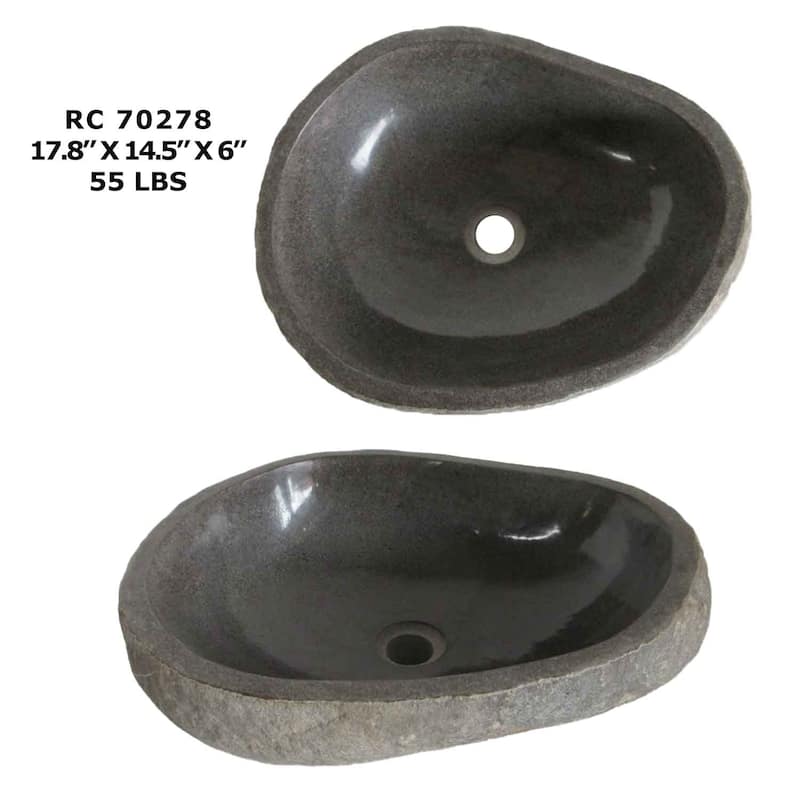 ROCK Unique Handcrafted River Stone Natural Bathroom Vessel Sink - RC70278