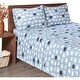 preview thumbnail 46 of 116, Woolrich Flannel Cotton Sheet Set Cal King - blue sheep