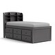 preview thumbnail 10 of 11, Furniture of America Maurice Grey Twin Rubberwood Captain Bed with Trundle and USB Port