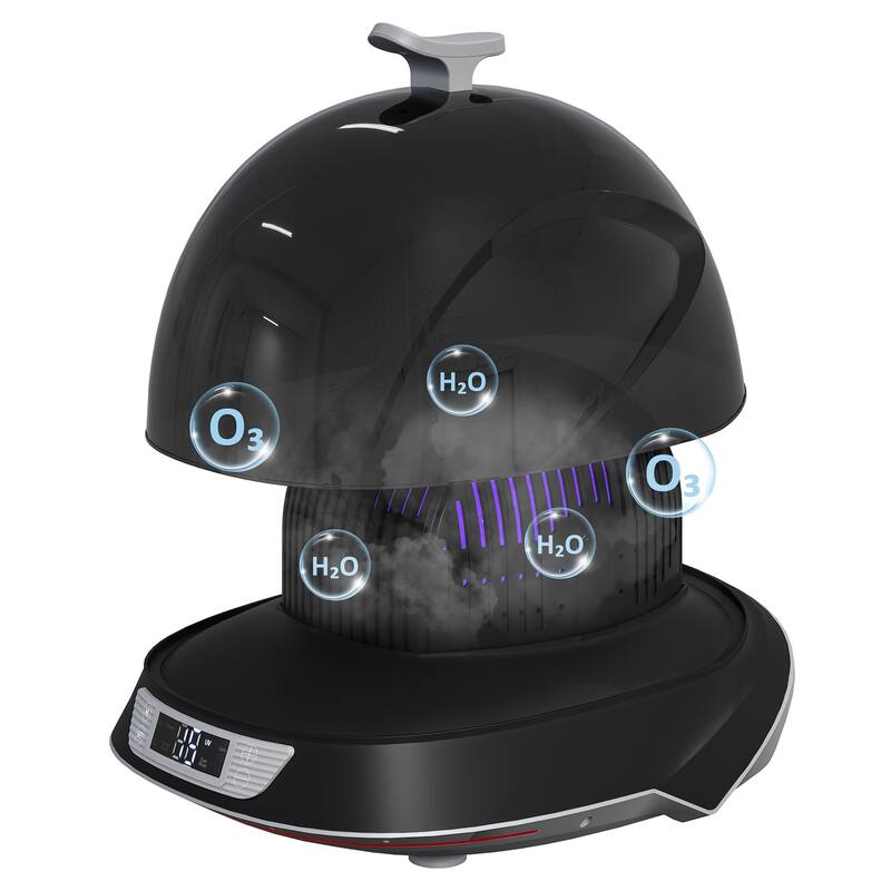 Black Helmet & Cap Care Machine with Steam, UV Light, O₃ ozone