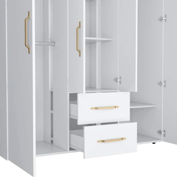 dimension image slide 2 of 3, Modern wardrobe 70" H, multiple internal storage, Black