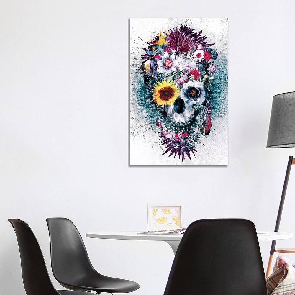 iCanvas "Skull Blue" by Riza Peker Canvas Print