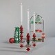 preview thumbnail 1 of 2, Holiday 9" Tall Mercury Glass Taper Candle Holders, Set of 4 Red, Green, Silver