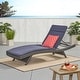 preview thumbnail 156 of 187, Salem Outdoor Wicker Adjustable Chaise Lounge with Cushion by Christopher Knight Home Grey+Navy