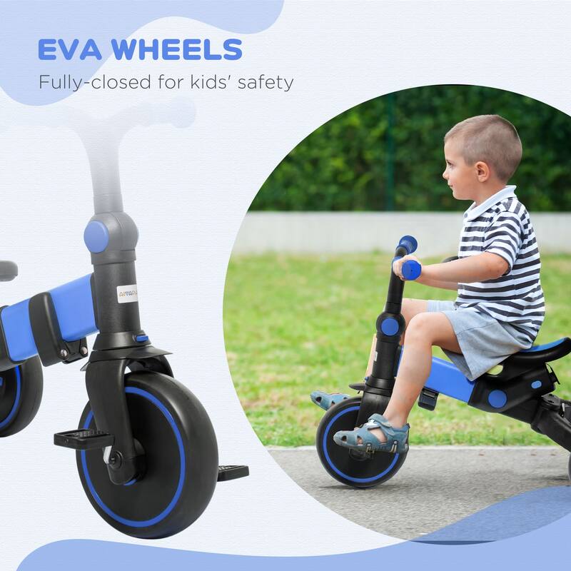 3-in-1 Toddler Tricycle with Adjustable Handle, Removable Canopy, Balance Bike for 18-48 Months